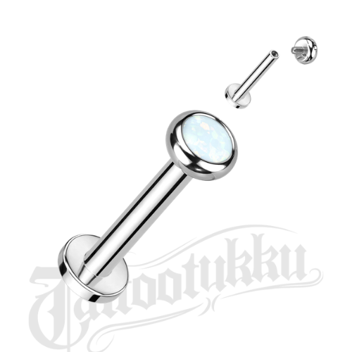 Titanium Bezel Opal Labret &ndash; White Opal